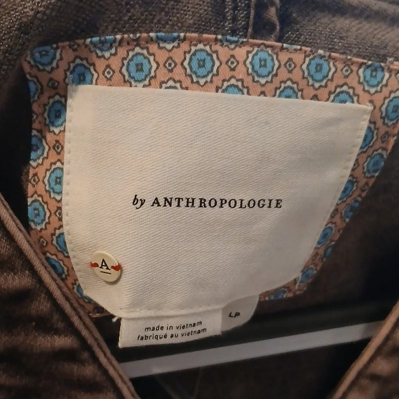 ANTHROPOLOGIE Bibiana Bomber Denim Jacket Acid Wash Black Gray size LP - Picture 5 of 11